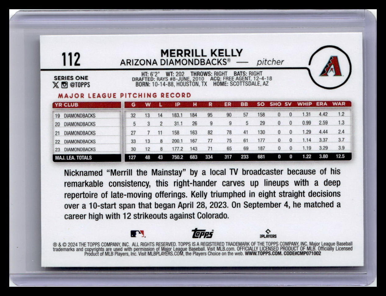 2024 Topps #112 Merrill Kelly