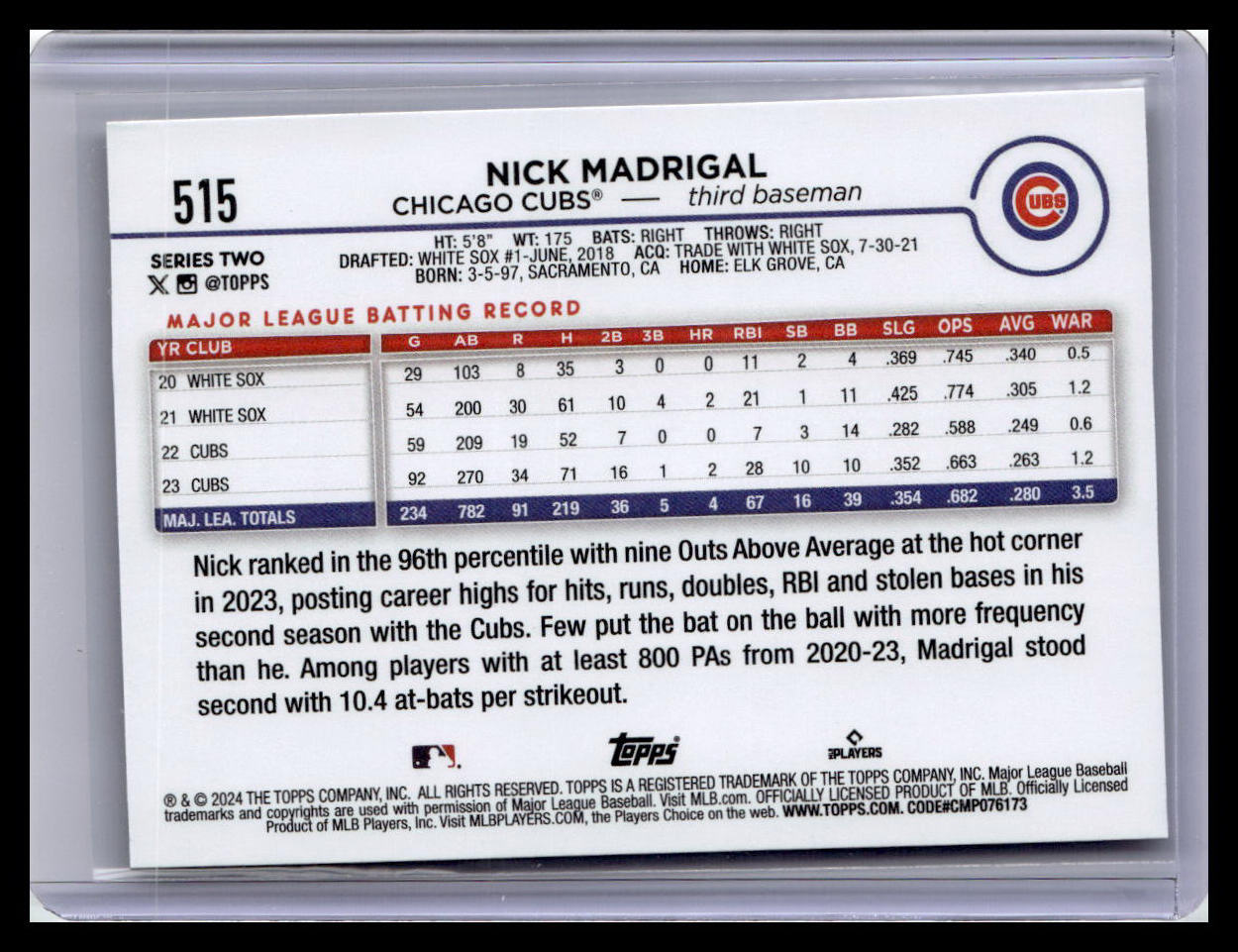 2024 Topps #515 Nick Madrigal