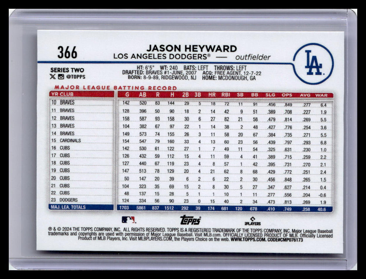2024 Topps #366 Jason Heyward