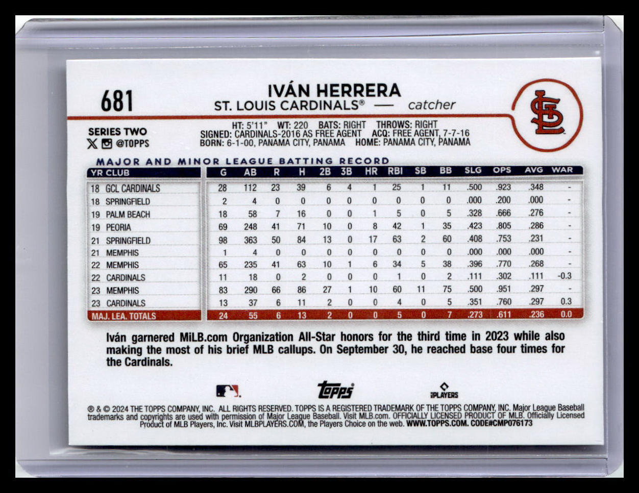 2024 Topps #681 Iván Herrera