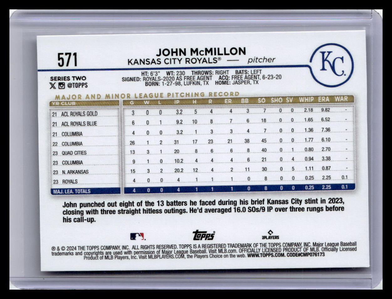 2024 Topps #571 John McMillon