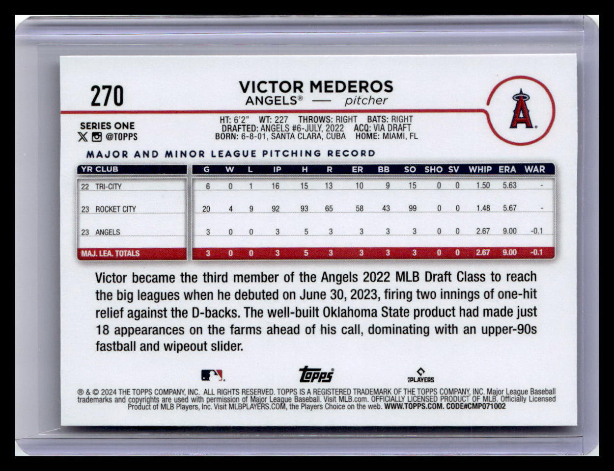 2024 Topps #270 Victor Mederos