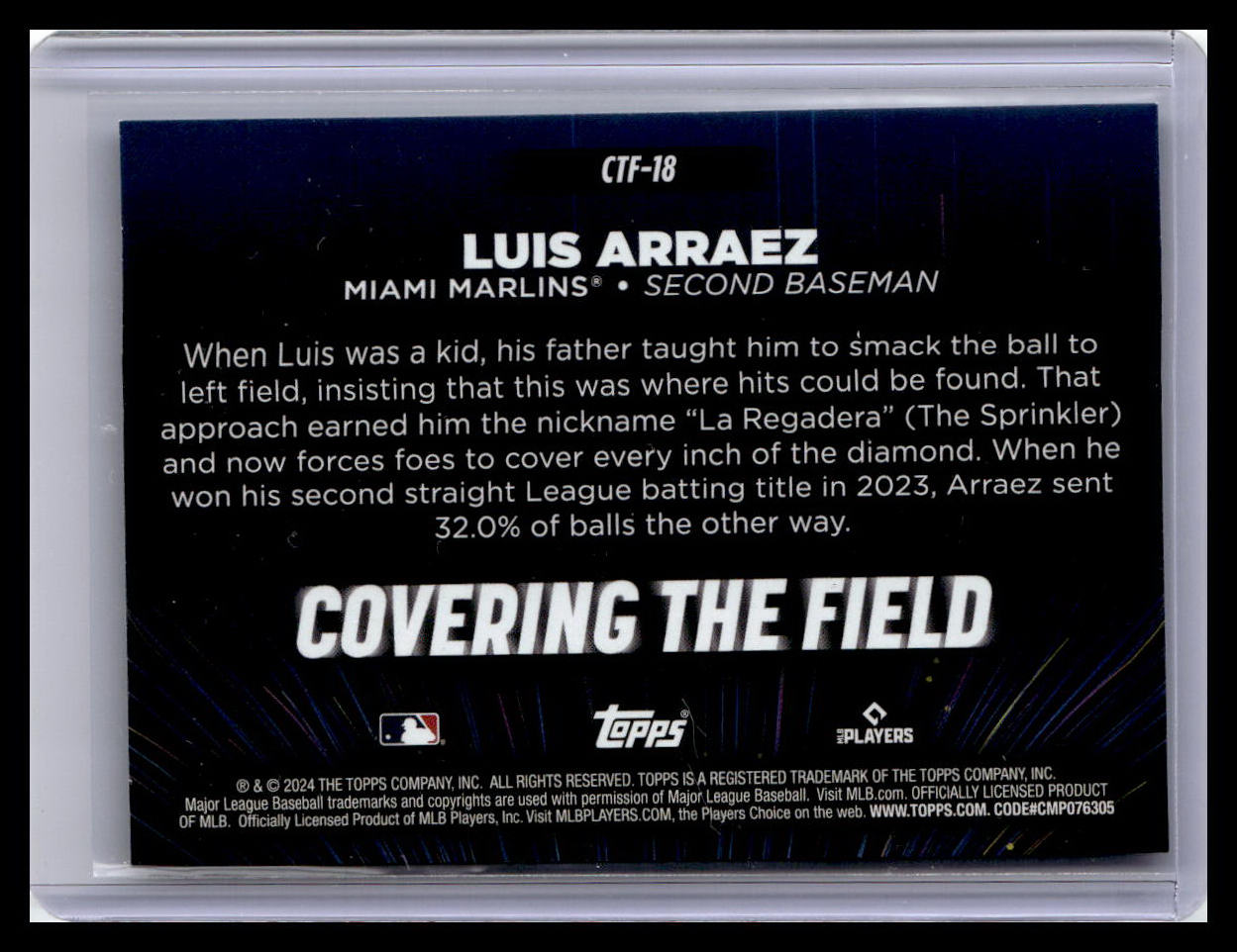 2024 Topps #CTF-18 Luis Arraez Covering the Field