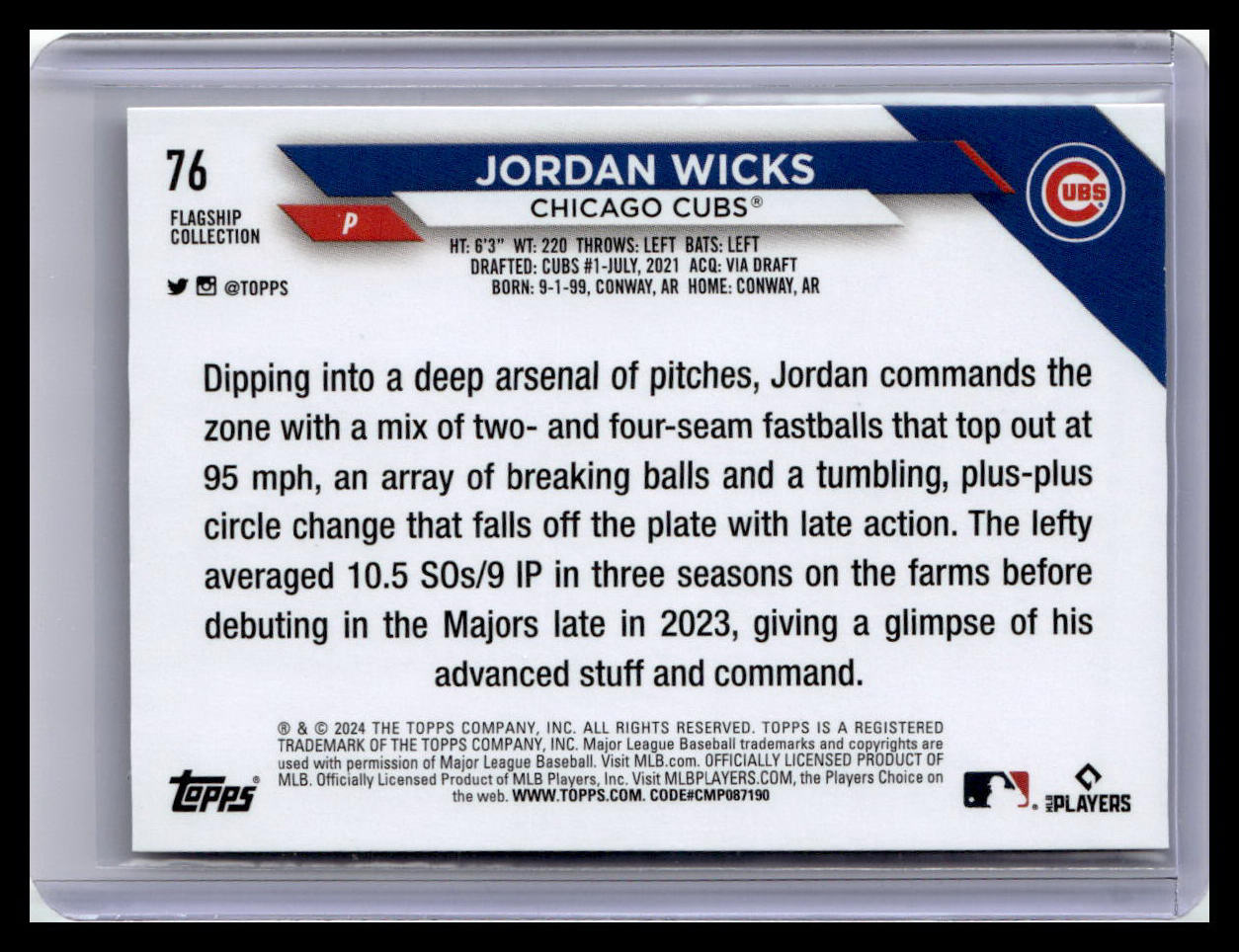 2024 Topps #76 Jordan Wicks Flagship Collection