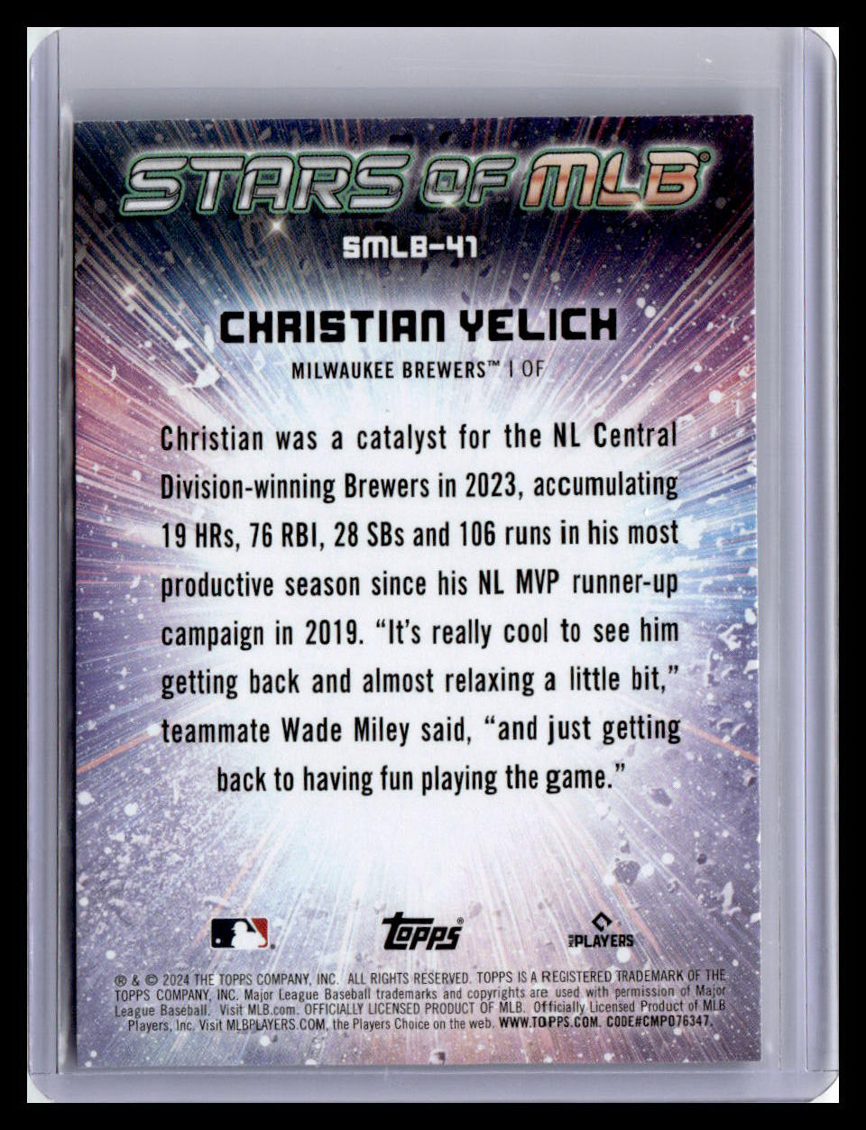 2024 Topps #SMLB-41 Christian Yelich Stars of MLB