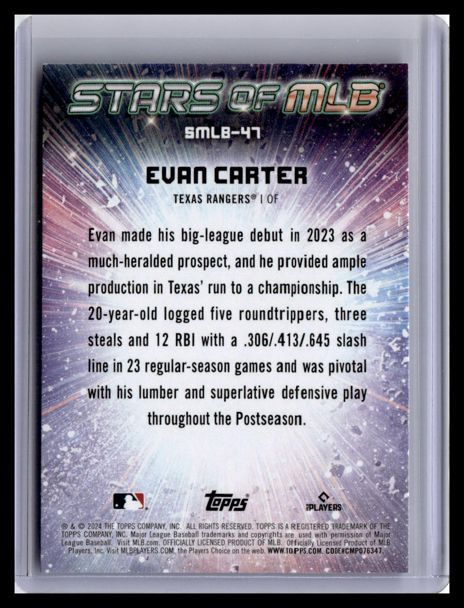 2024 Topps #SMLB-47 Evan Carter Stars of MLB