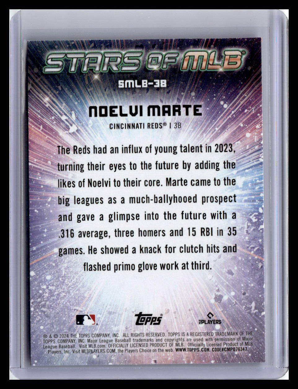 2024 Topps #SMLB-38 Noelvi Marte Stars of MLB