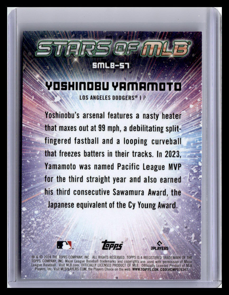 2024 Topps #SMLB-57 Yoshinobu Yamamoto Stars of MLB