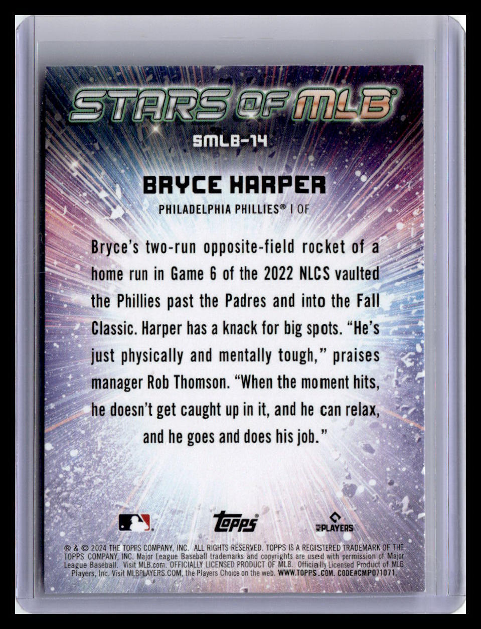 2024 Topps #SMLB-14 Bryce Harper Stars of MLB
