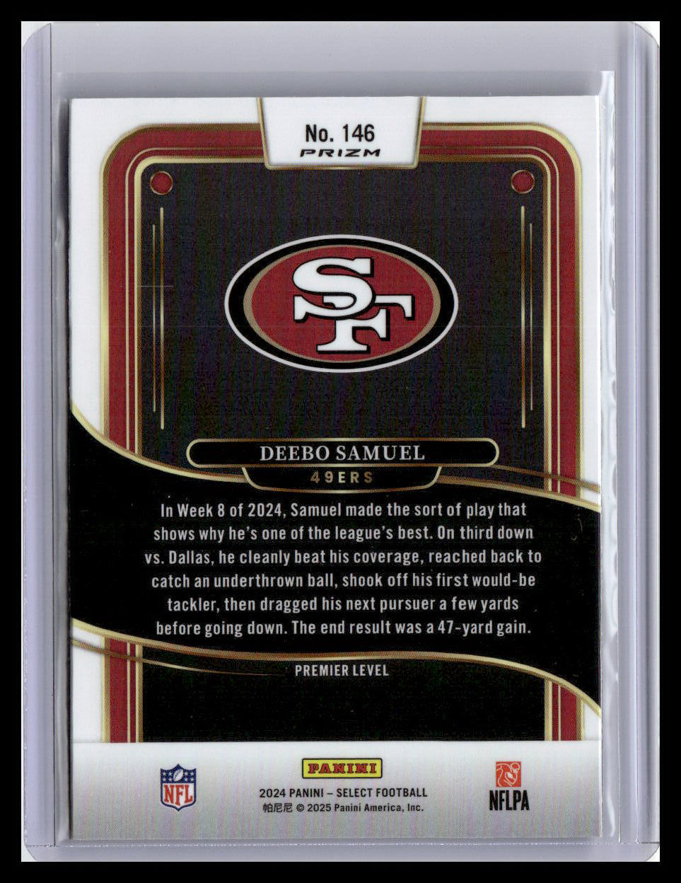 2024 Panini Select #146 Deebo Samuel Red & Yellow Prizm Shock
