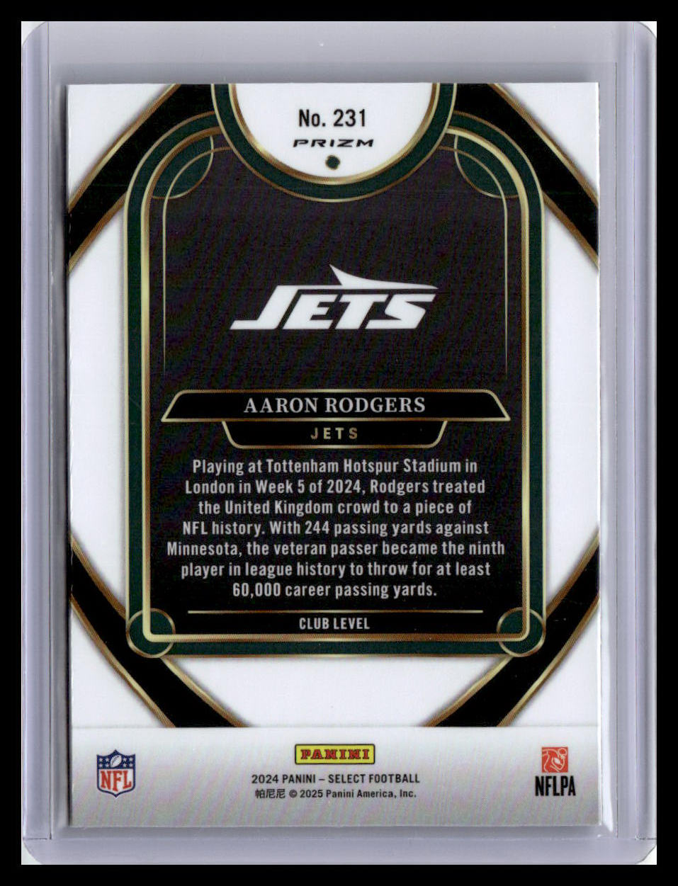 2024 Panini Select #231 Aaron Rodgers Black & Orange Prizm Shock
