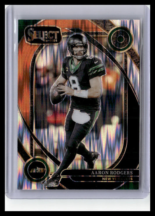 2024 Panini Select #231 Aaron Rodgers Black & Orange Prizm Shock