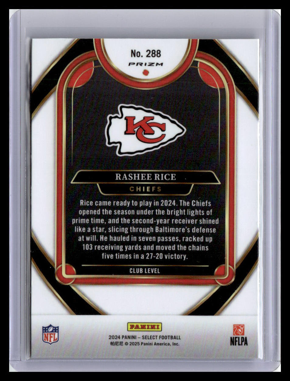 2024 Panini Select #288 Rashee Rice Black & Orange Prizm Shock