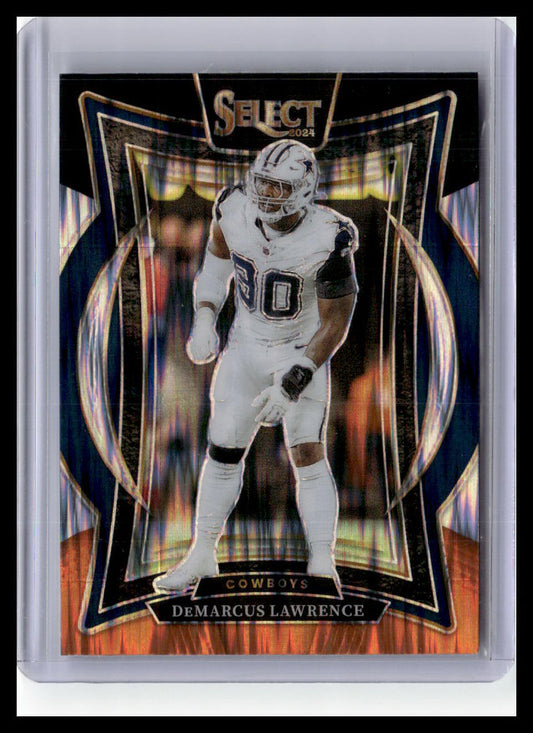2024 Panini Select #47 DeMarcus Lawrence Black & Orange Prizm Shock
