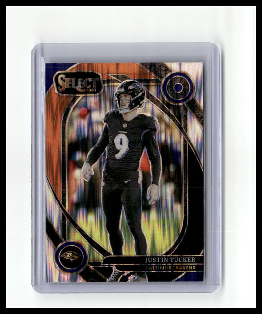 2024 Panini Select #274 Justin Tucker Black & Orange Prizm Shock