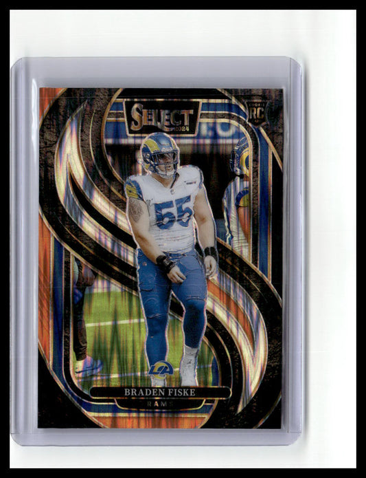 2024 Panini Select #171 Braden Fiske Black & Orange Prizm Shock