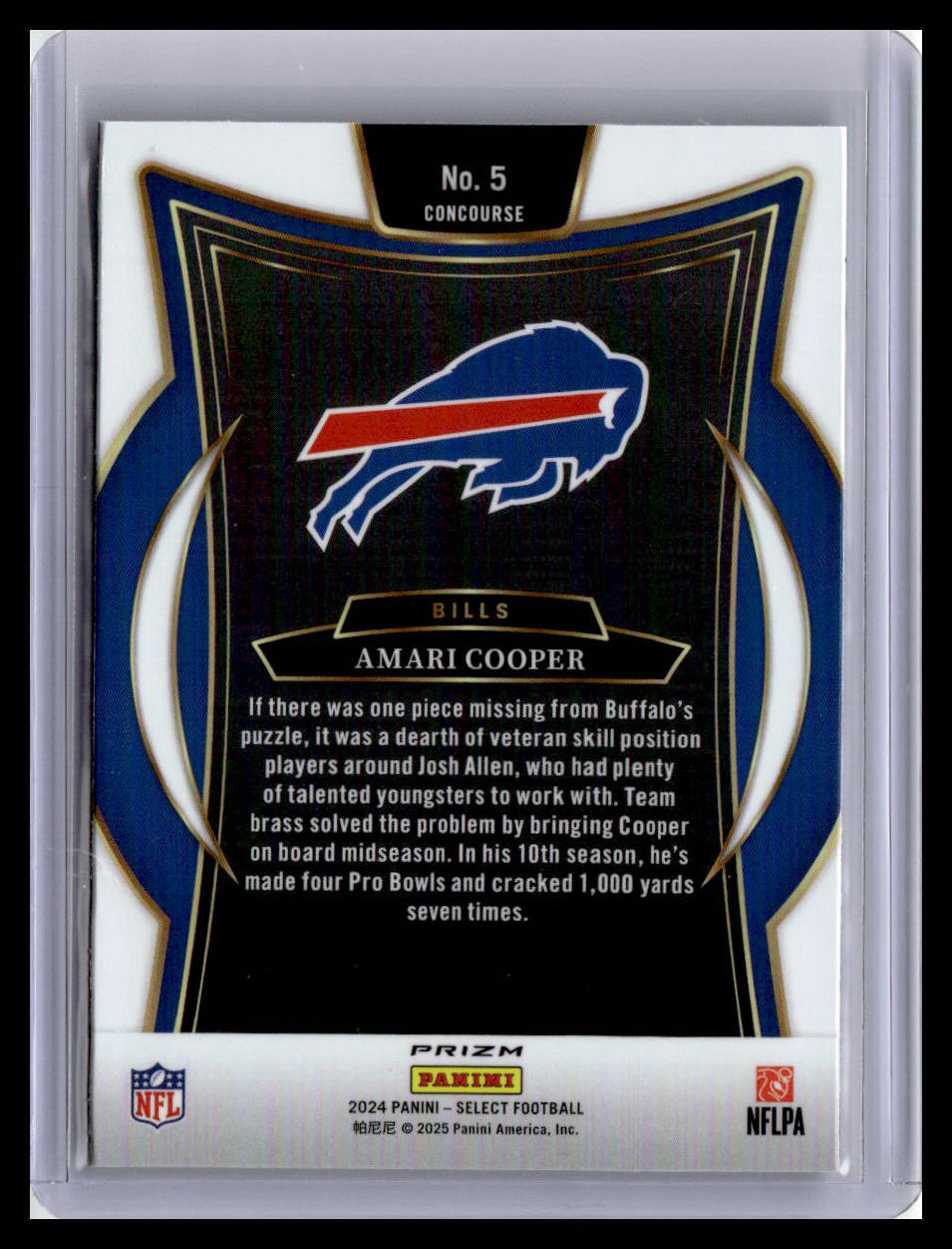2024 Panini Select #5 Amari Cooper Black & Orange Prizm Shock