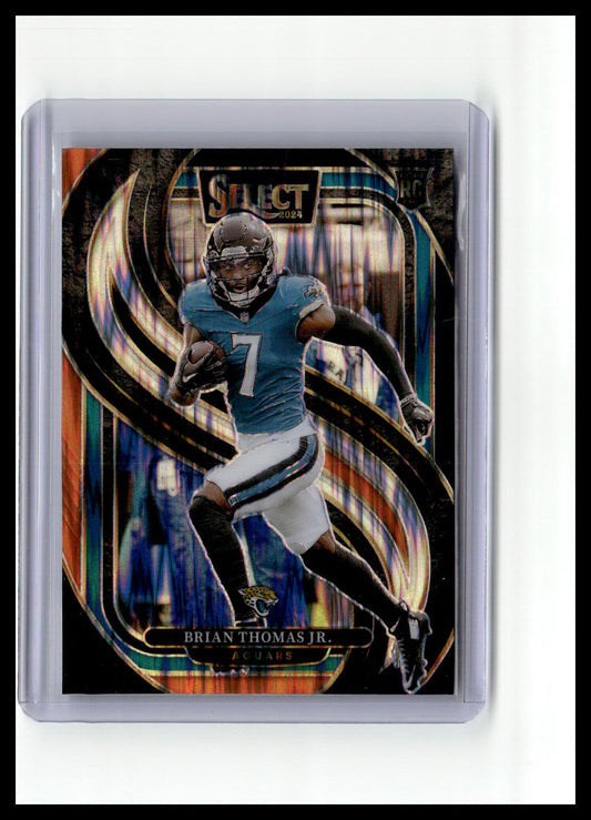2024 Panini Select #143 Brian Thomas Jr. Black & Orange Prizm Shock