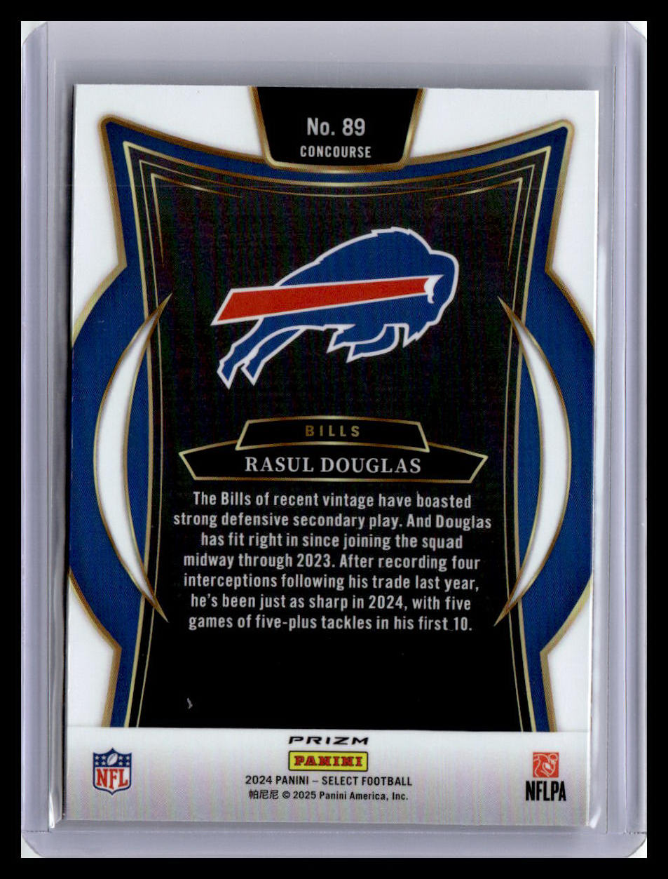 2024 Panini Select #89 Rasul Douglas Black & Orange Prizm Shock