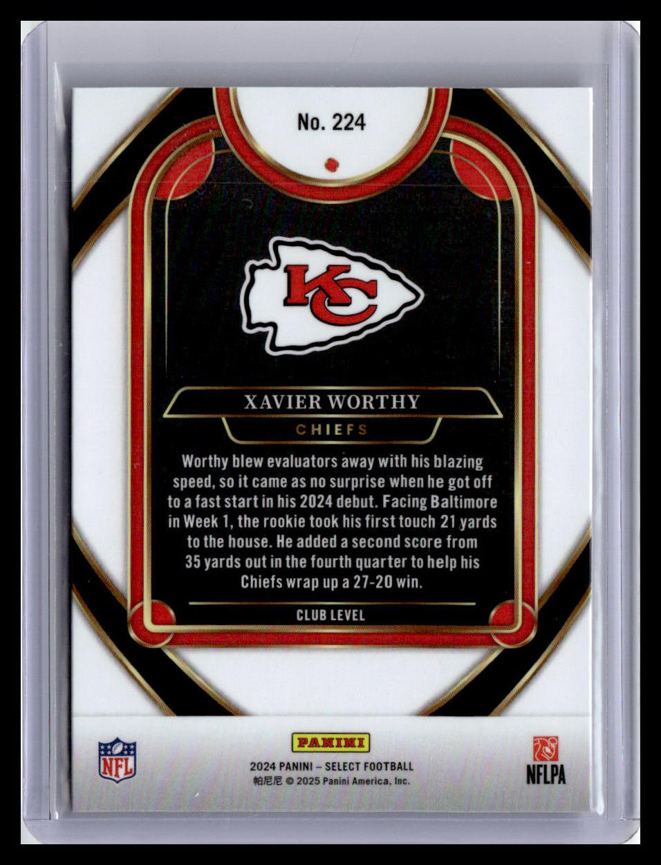 2024 Panini Select #224 Xavier Worthy