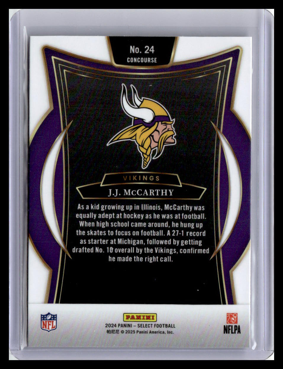 2024 Panini Select #24 J.J. McCarthy