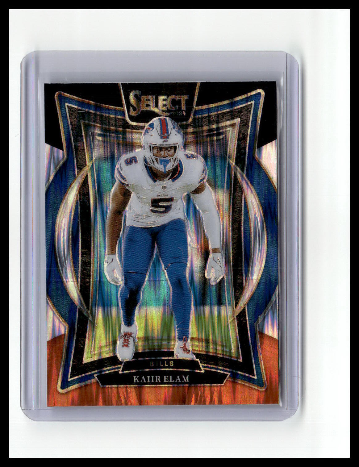 2024 Panini Select #8 Kaiir Elam Black & Orange Prizm Shock
