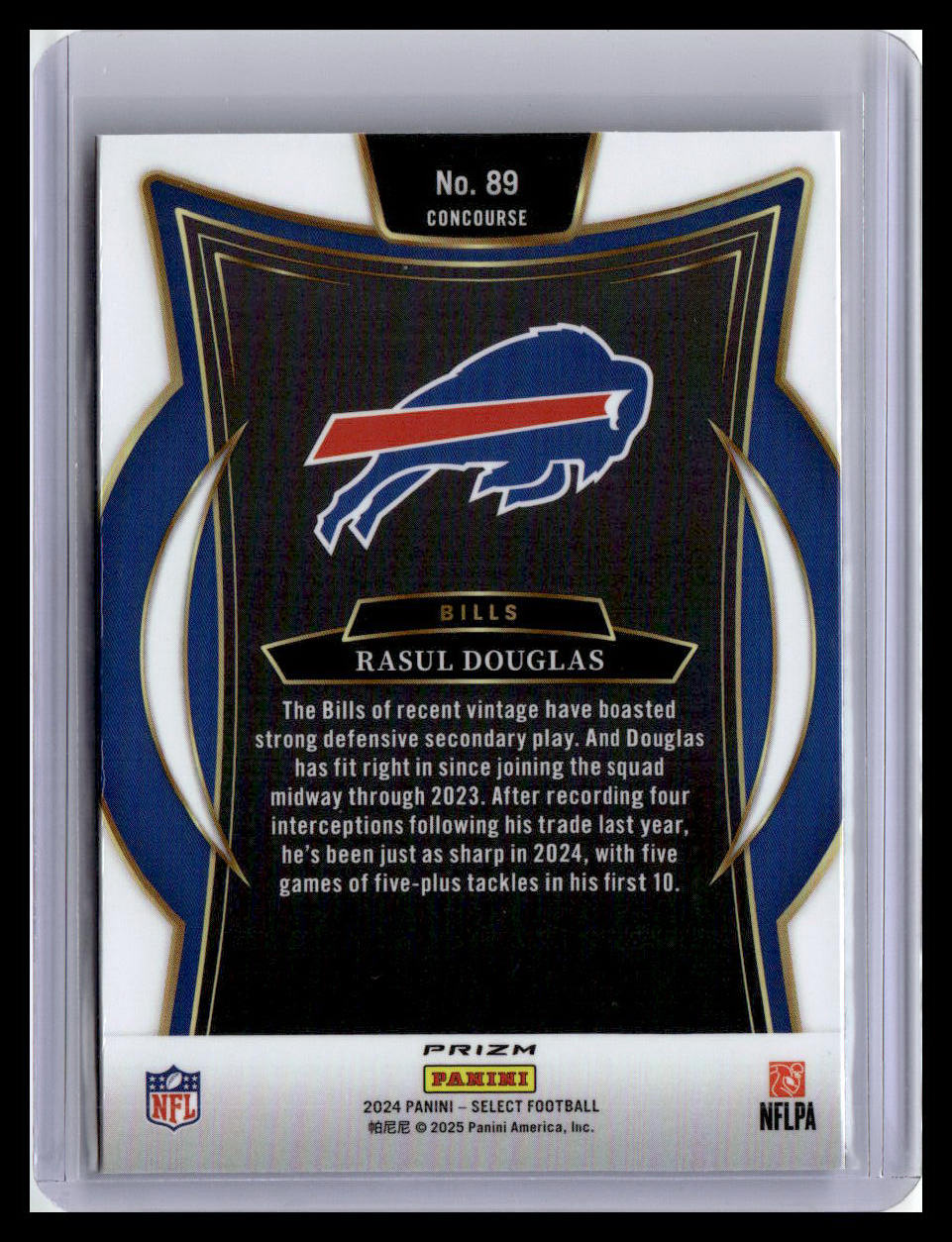 2024 Panini Select #89 Rasul Douglas Red & Blue Prizm Shock
