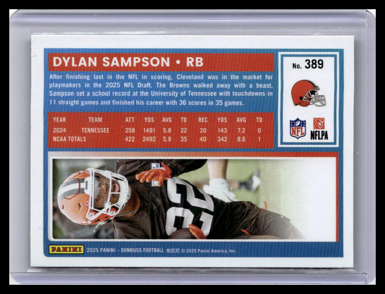 2025 Donruss #389 Dylan Sampson Press Proofs Red