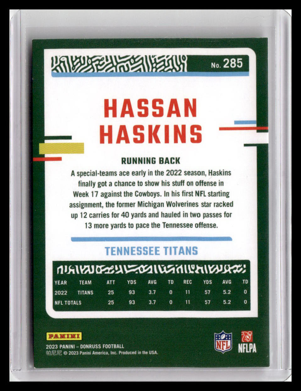 2023 Donruss #285 Hassan Haskins