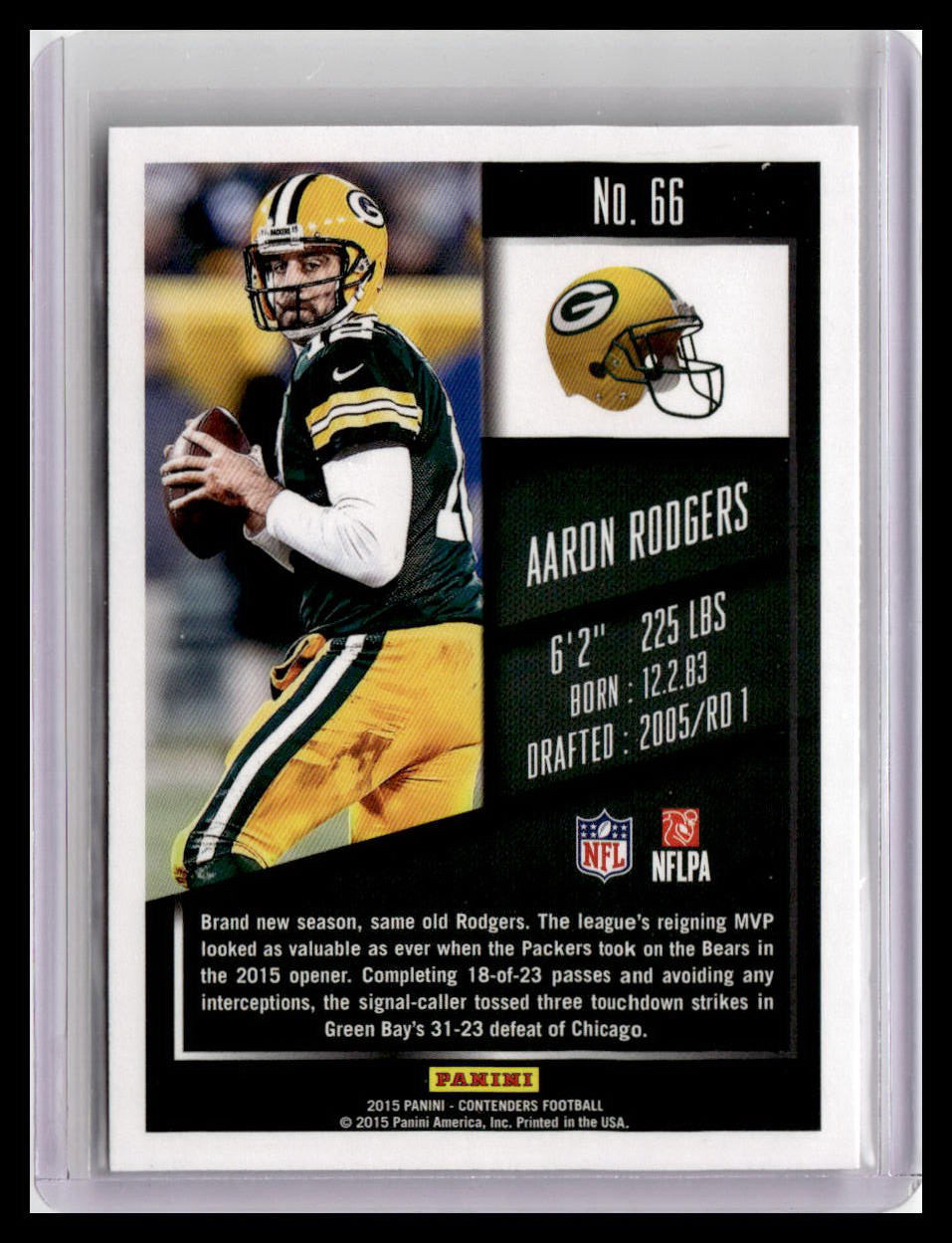 2015 Panini Contenders #66 Aaron Rodgers Season Ticket
