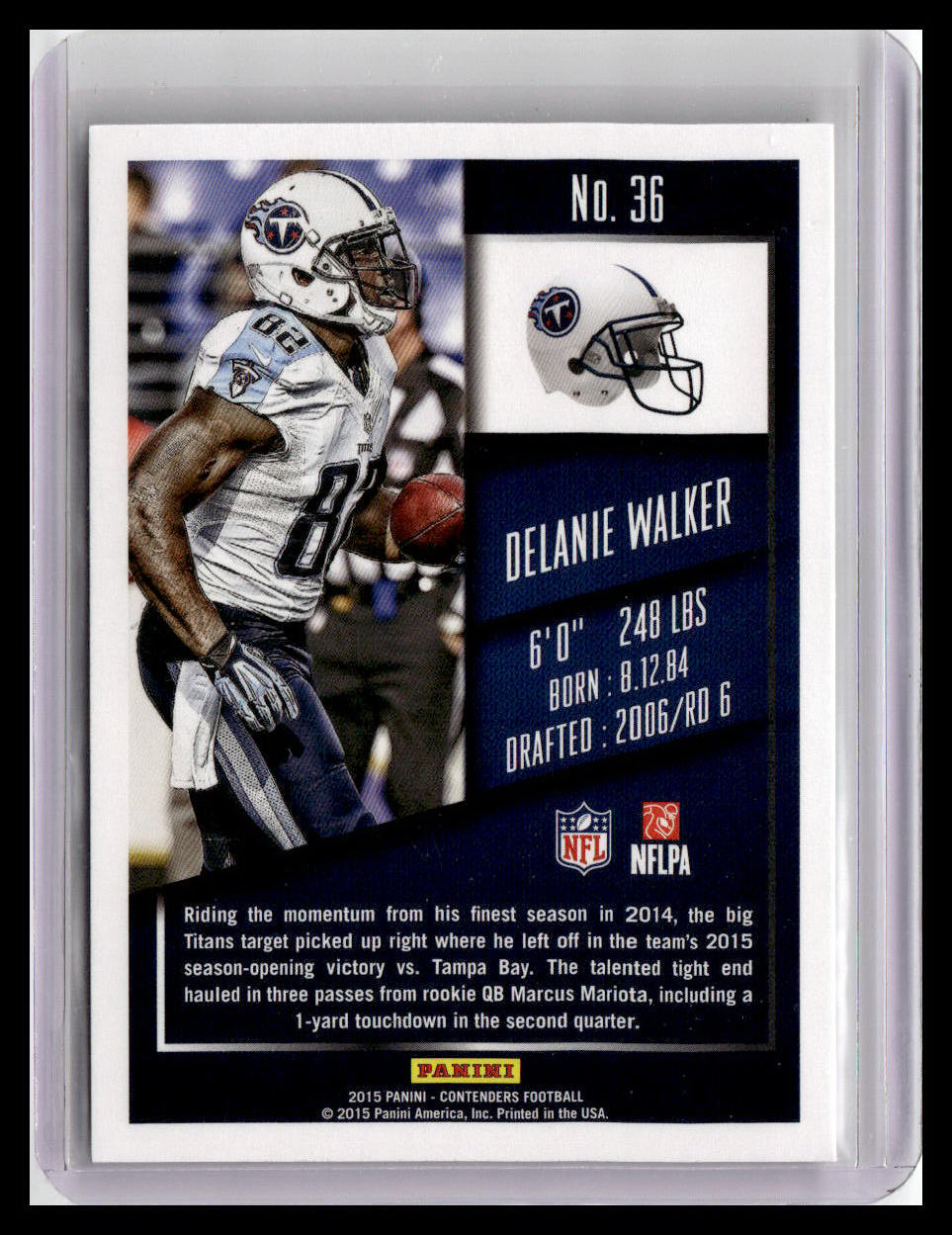 2015 Panini Contenders #36 Delanie Walker Season Ticket