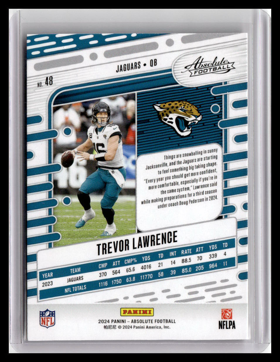 2024 Panini Absolute #48 Trevor Lawrence Red and Blue