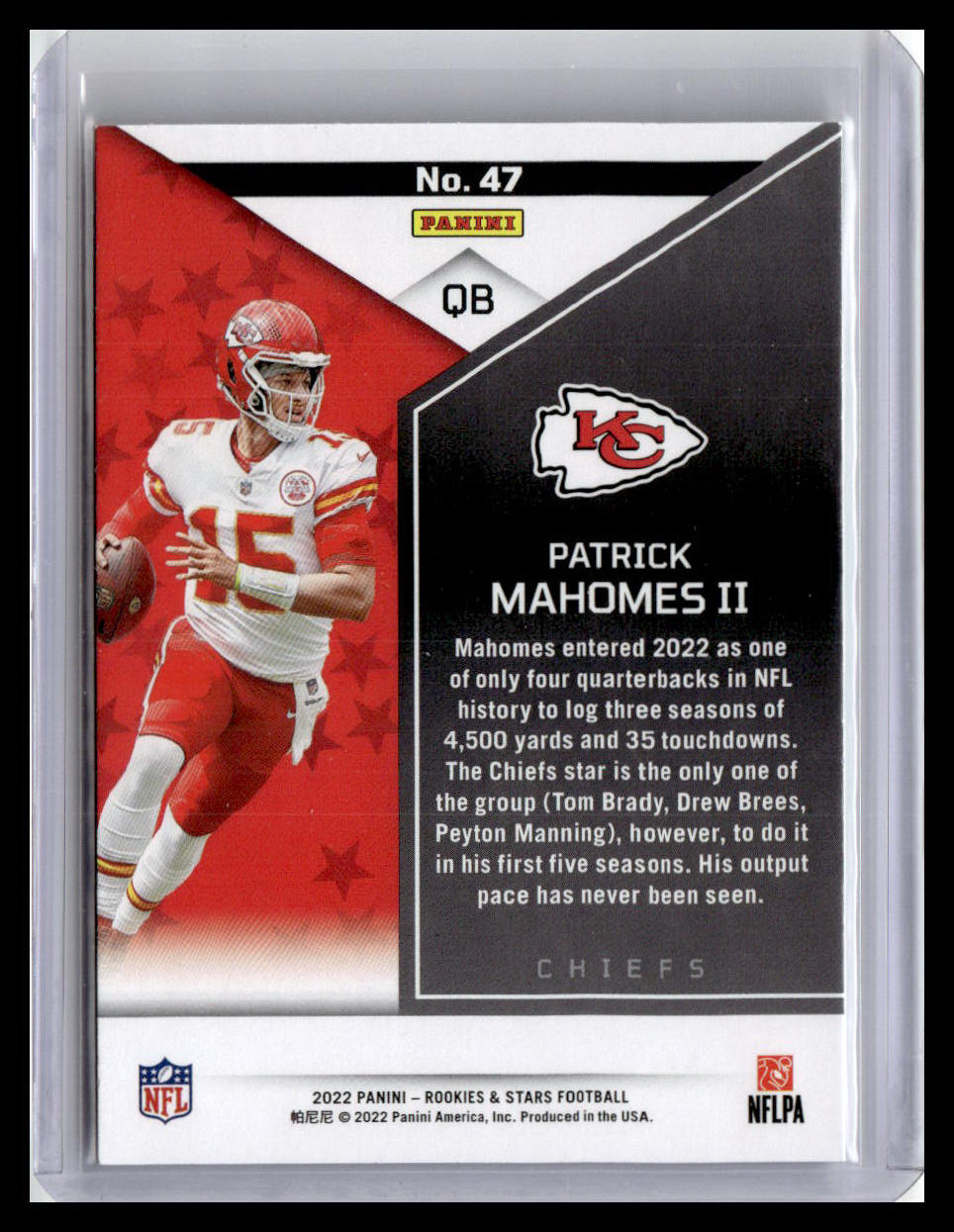 2022 Panini Rookies & Stars #47 Patrick Mahomes II