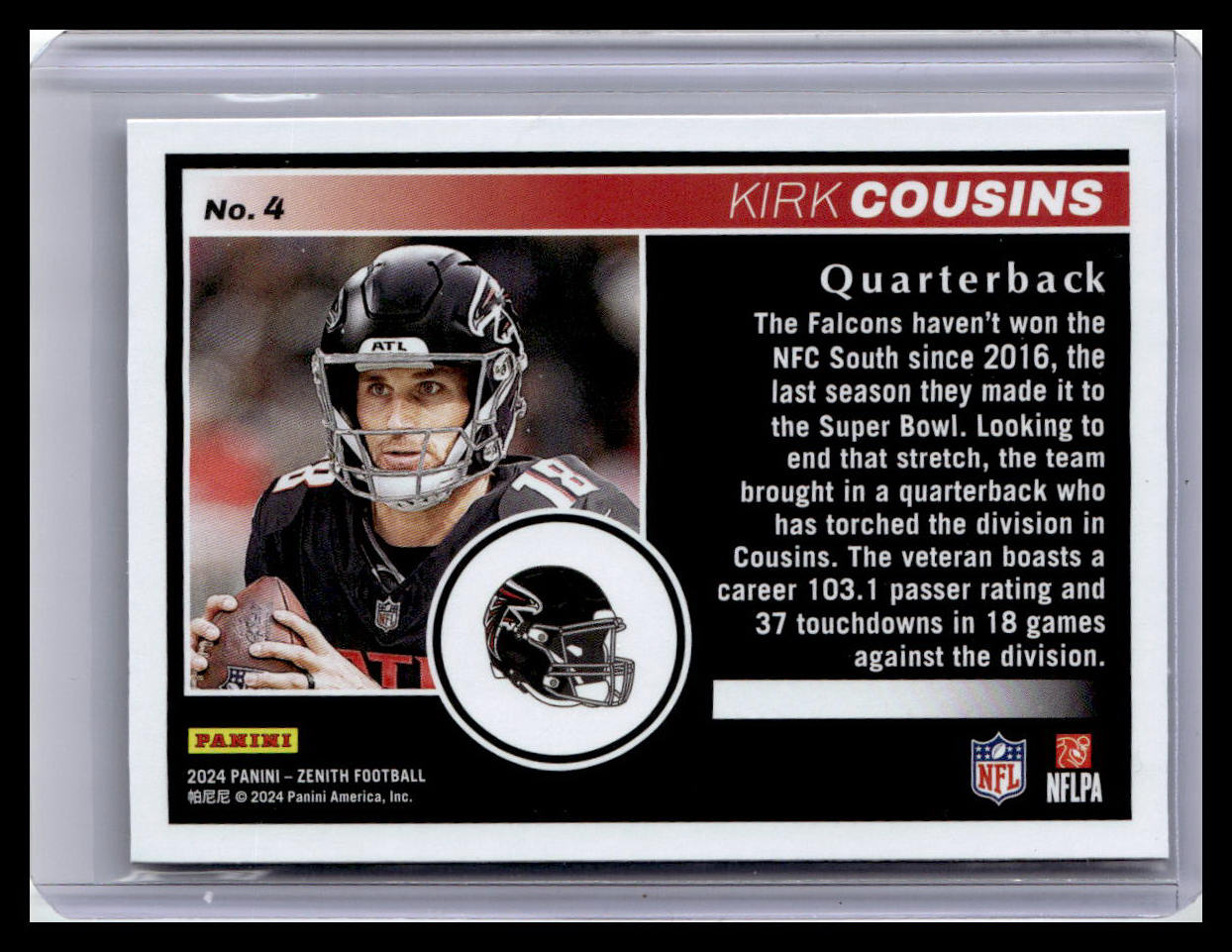 2024 Panini Zenith #4 Kirk Cousins