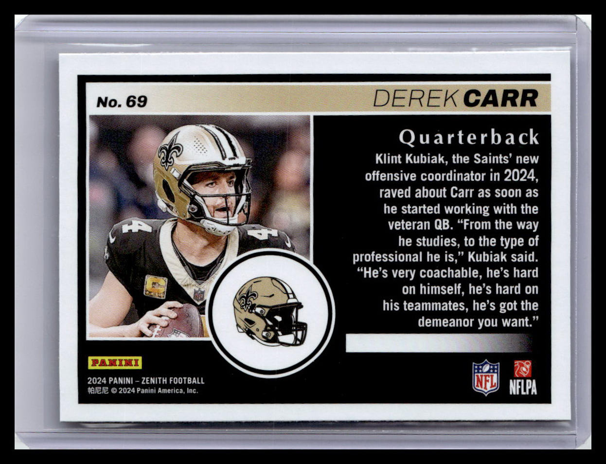 2024 Panini Zenith #69 Derek Carr