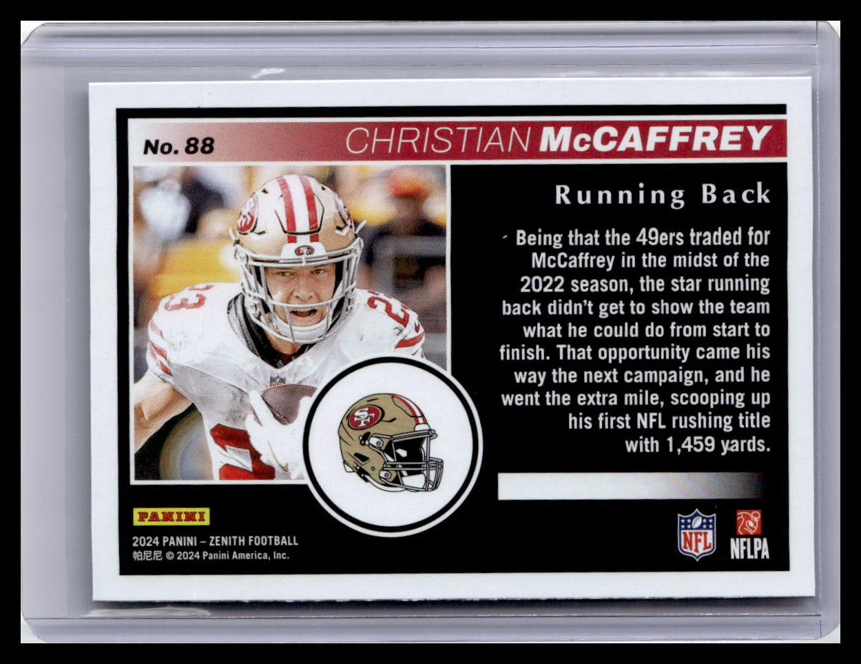 2024 Panini Zenith #88 Christian McCaffrey