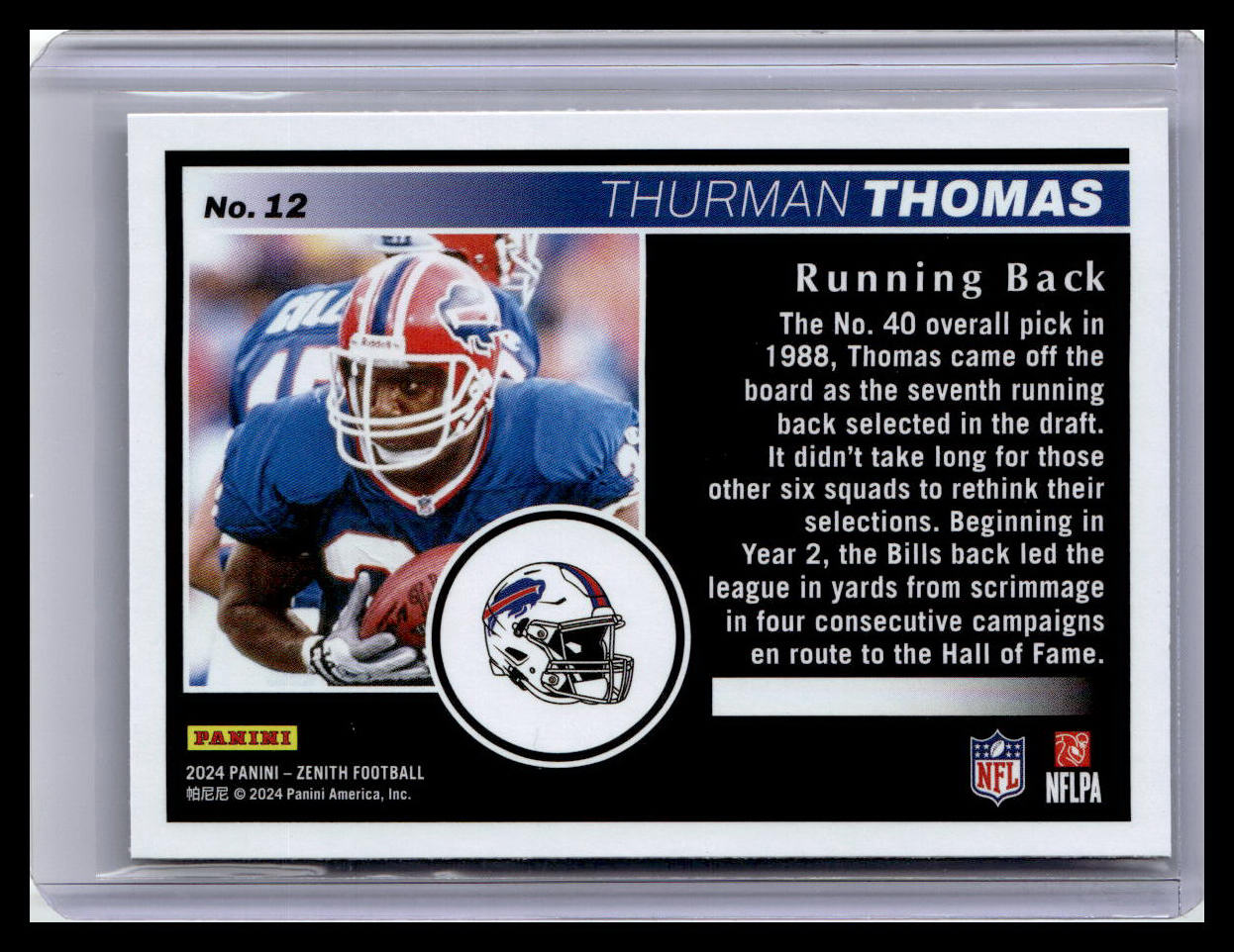 2024 Panini Zenith #12 Thurman Thomas