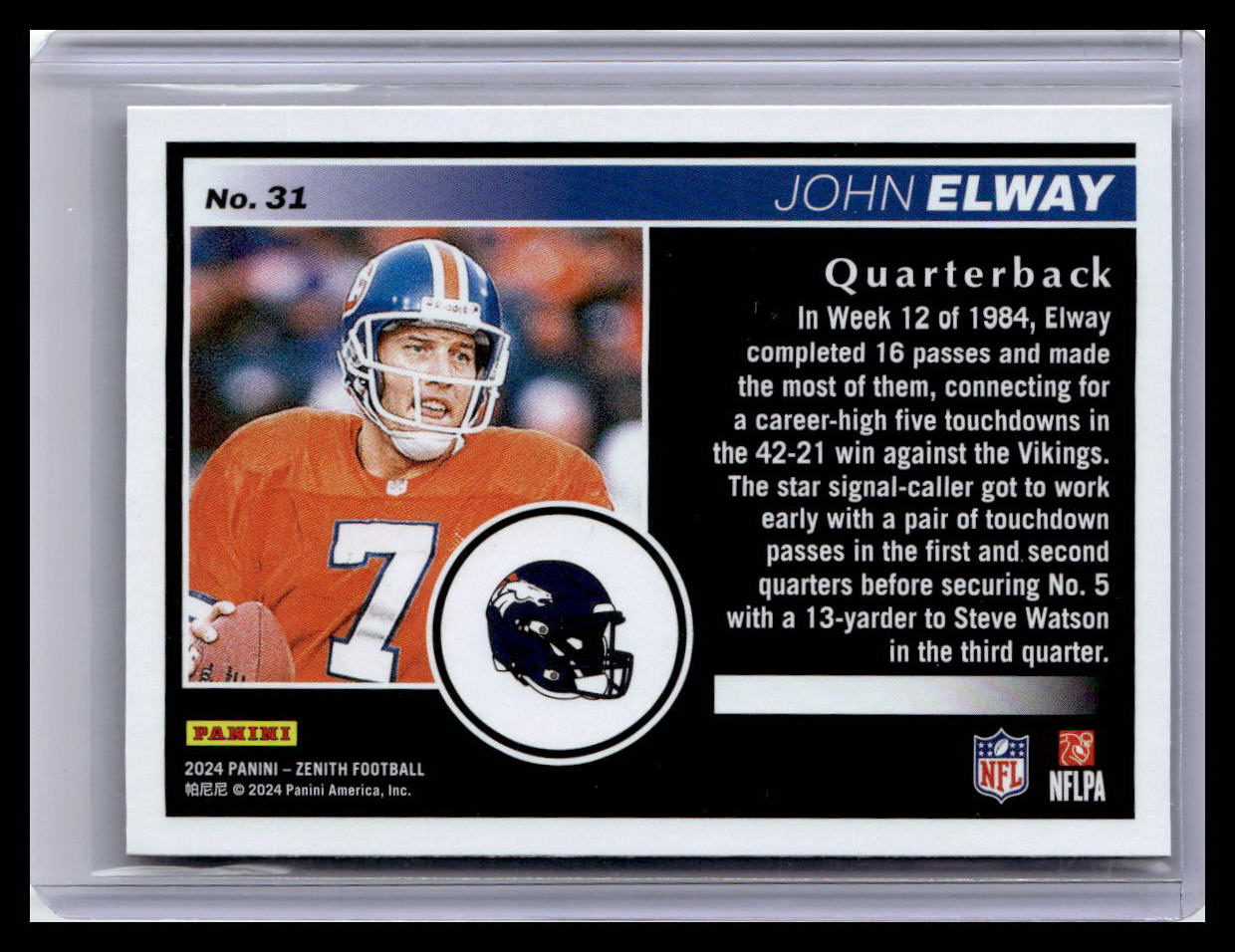 2024 Panini Zenith #31 John Elway