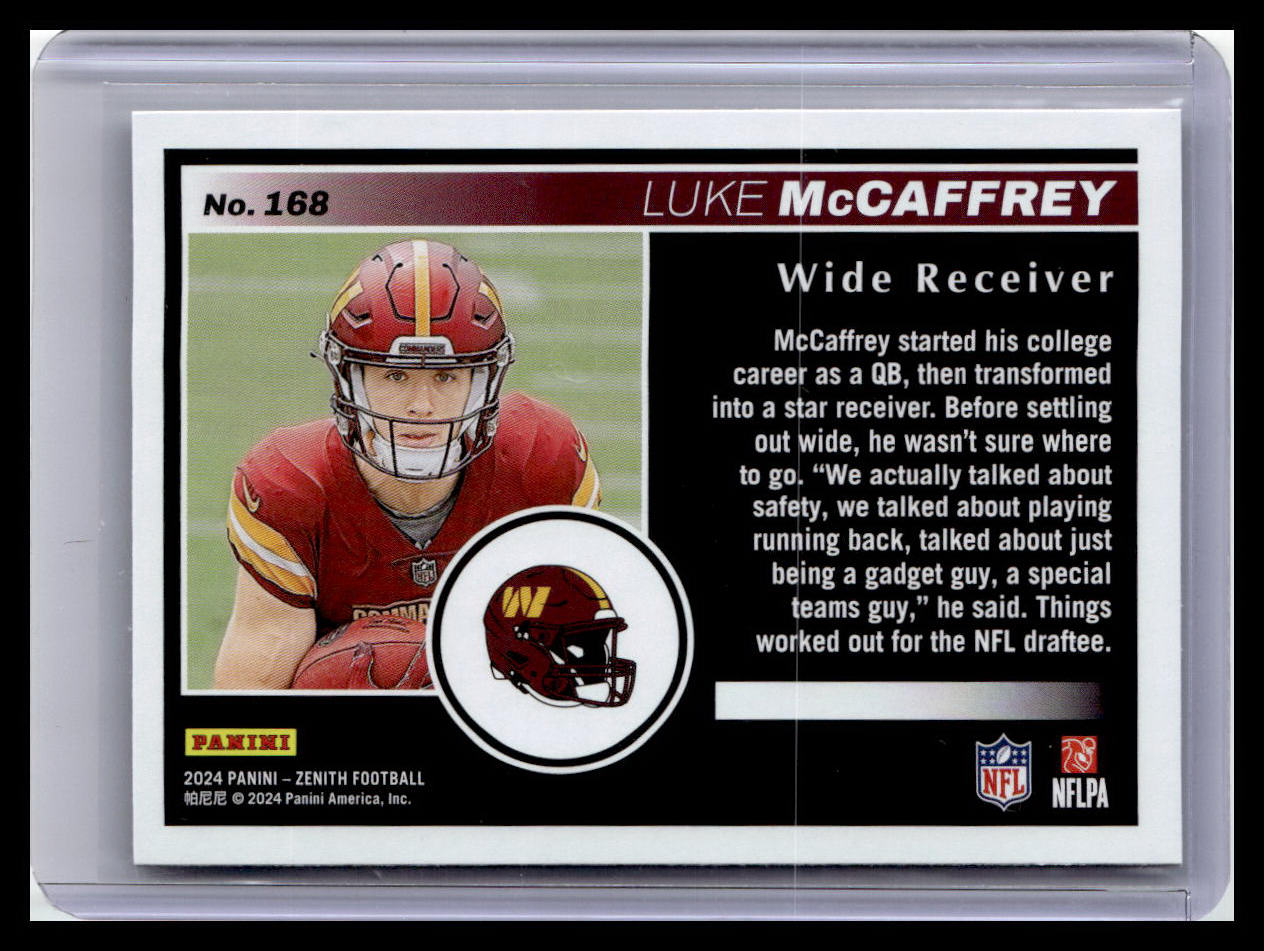 2024 Panini Zenith #168 Luke McCaffrey