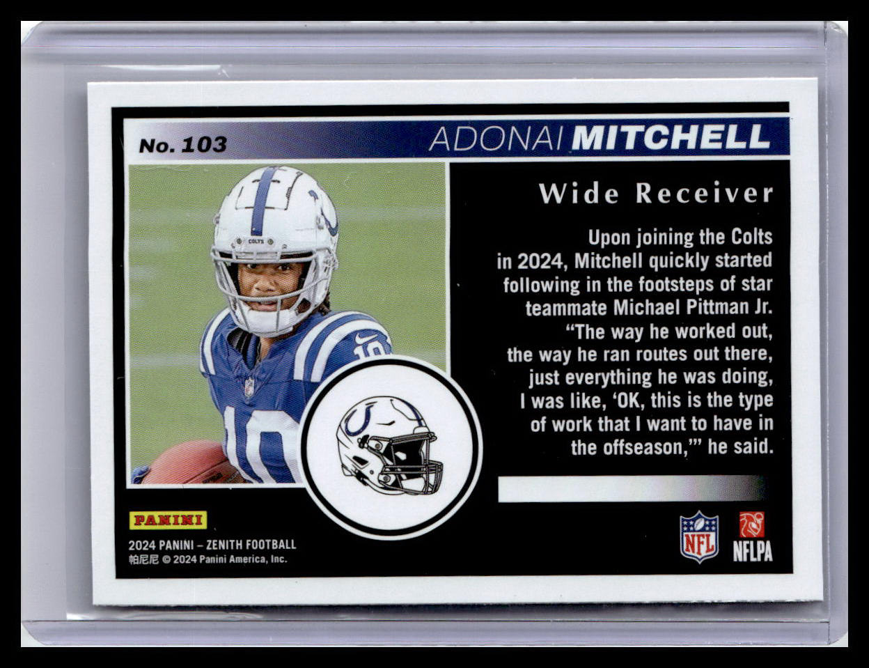 2024 Panini Zenith #103 Adonai Mitchell