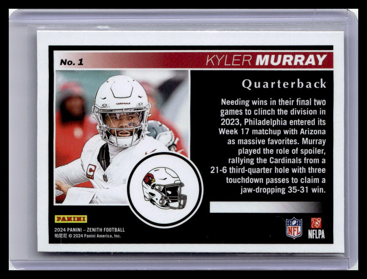 2024 Panini Zenith #1 Kyler Murray