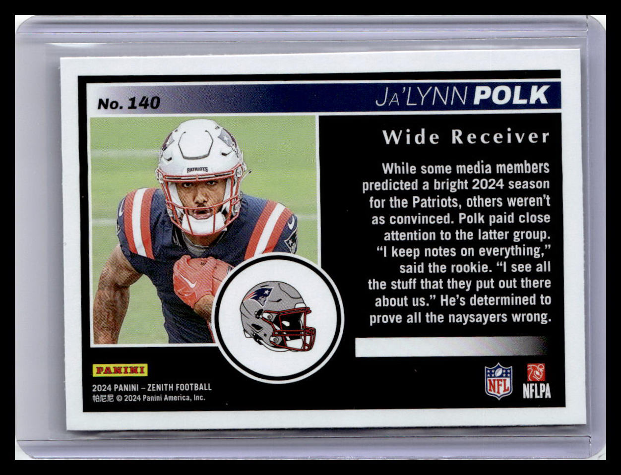 2024 Panini Zenith #140 Ja’Lynn Polk