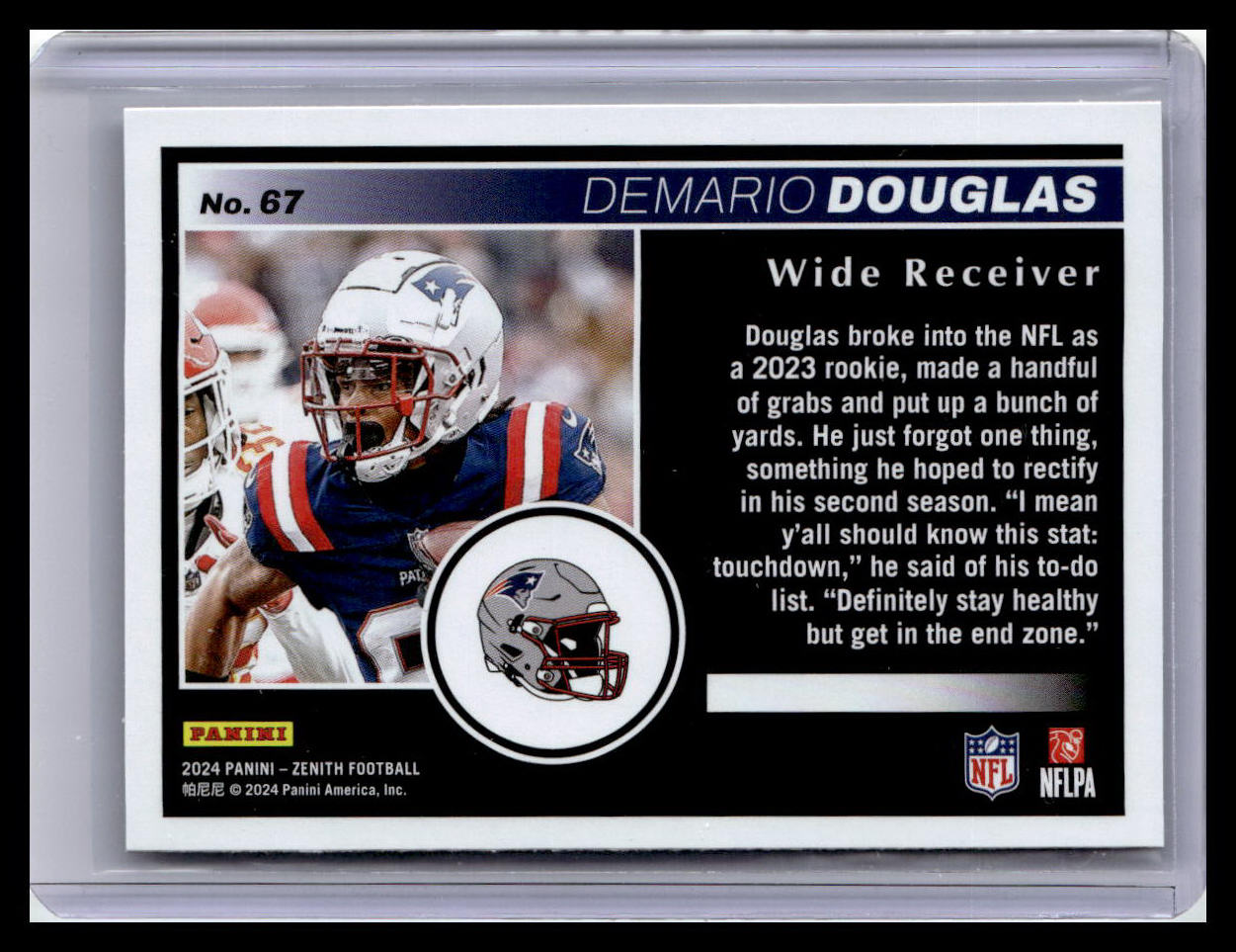 2024 Panini Zenith #67 Demario Douglas Two Minute Drill