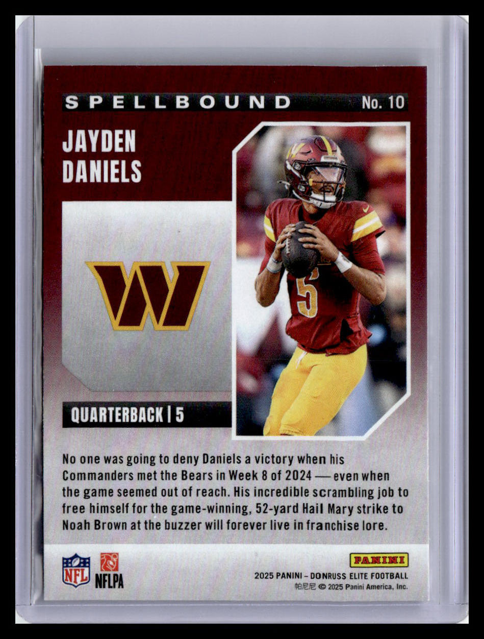 2025 Donruss Elite #10 Jayden Daniels Spellbound Green
