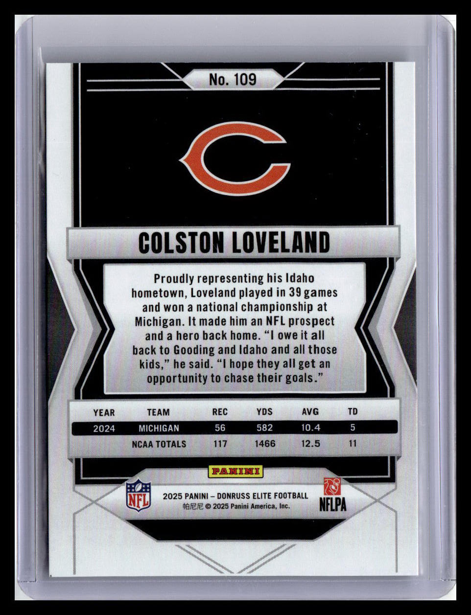 2025 Donruss Elite #109 Colston Loveland Green Disco