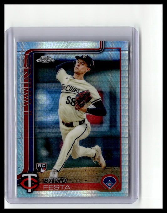 2025 Topps Chrome #156 David Festa Prism Refractors