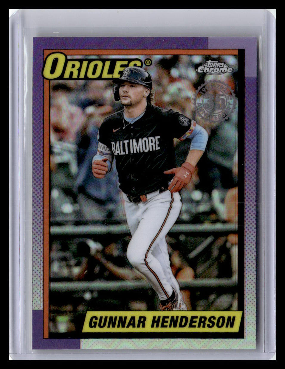 2025 Topps Chrome #90CB-3 Gunnar Henderson 1990 Topps Baseball 35th Anniversary