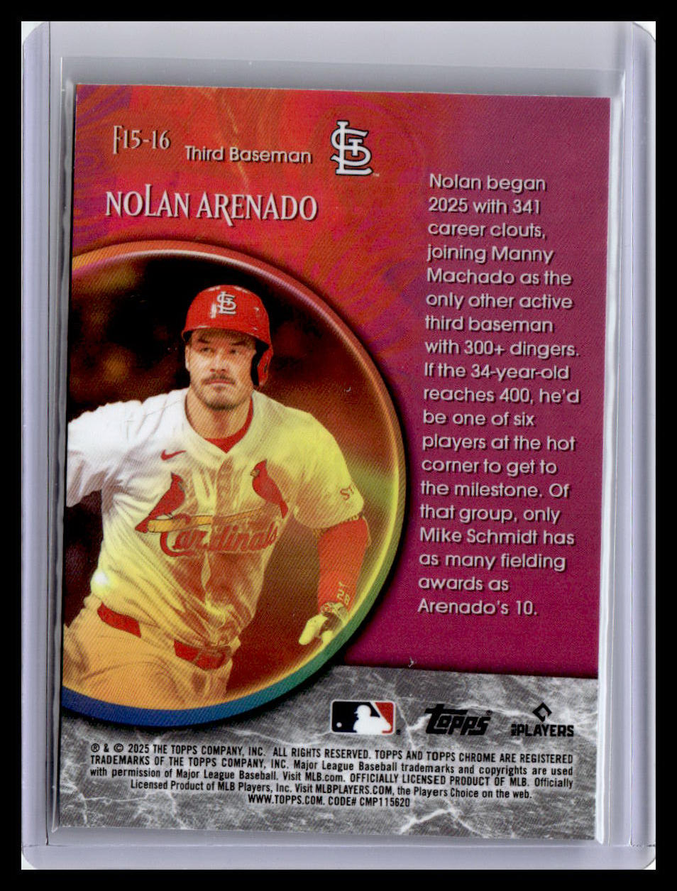 2025 Topps Chrome Update #F15-16 Nolan Arenado Fortune 15