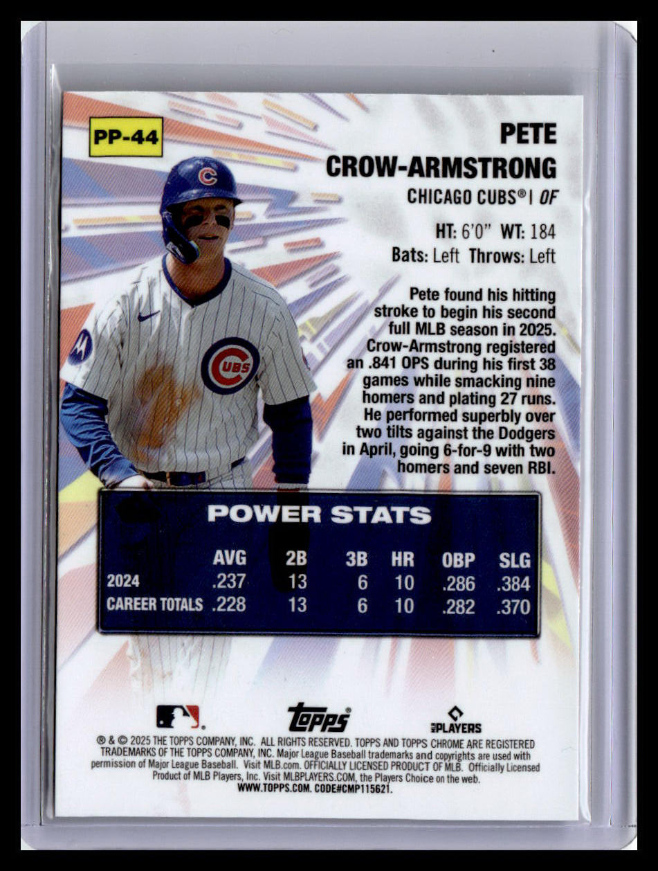 2025 Topps Chrome Update #PP-44 Pete Crow-Armstrong Power Players
