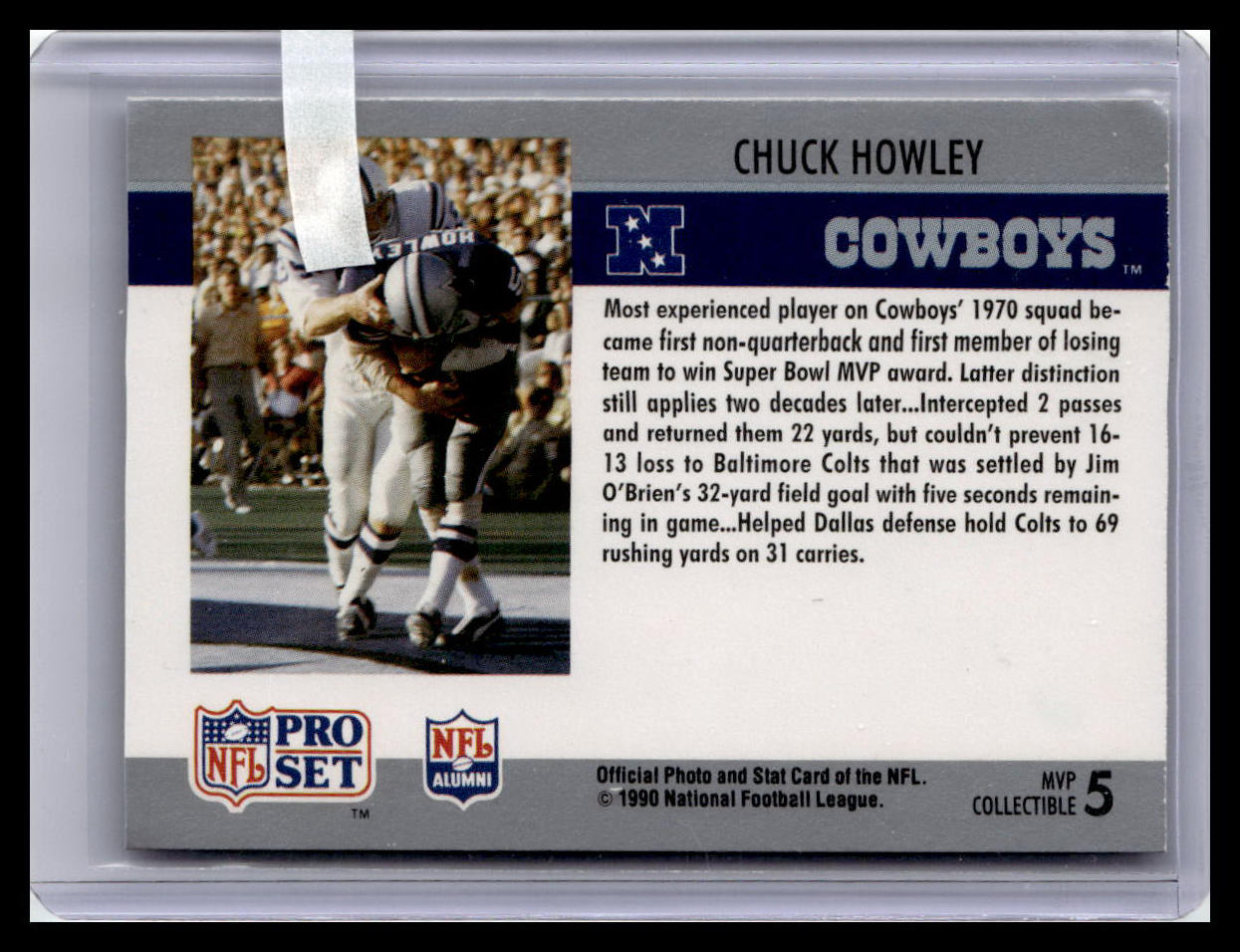 1990 Pro Set #5 Chuck Howley Super Bowl MVP Collectibles